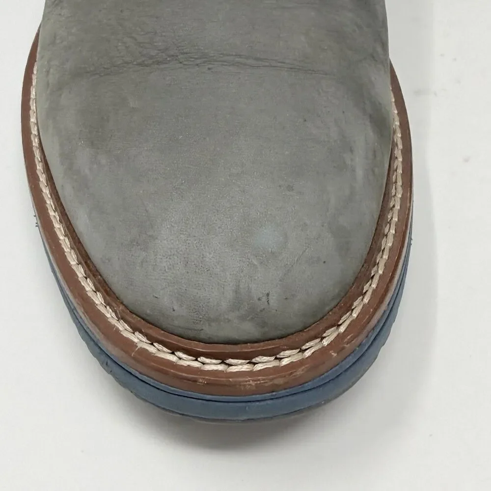 Johnston Murphy Upton Derby Shoes Mens 8.5 M Gray Blue Nubuck Leather Plain Toe